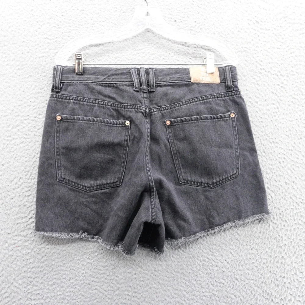 We The Free Free People Raw Hem‎ Denim Cutoff Shorts 31 Black Womens Button Fly